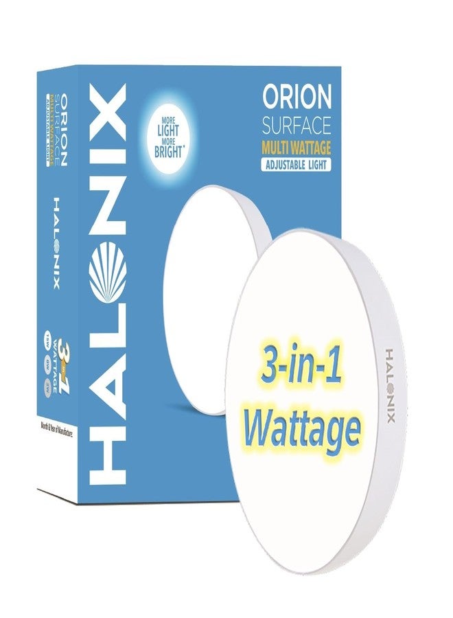 Halonix Polycarbonate 3 in 1 Multi Wattage 15W, 8W, 2W Surface Ceiling Light for Home | Round LED Downlighter | Pack of 1 - Image 1